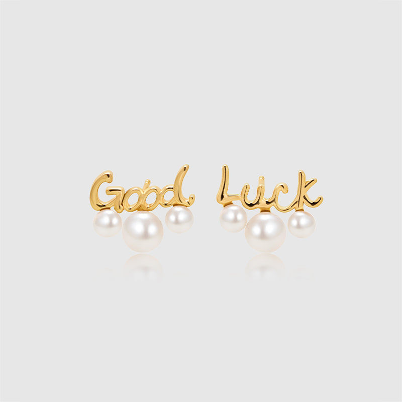 Good Luck Pearl Drop Earrings