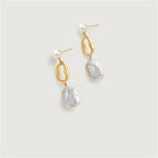 White Baroque Pearl Earring
