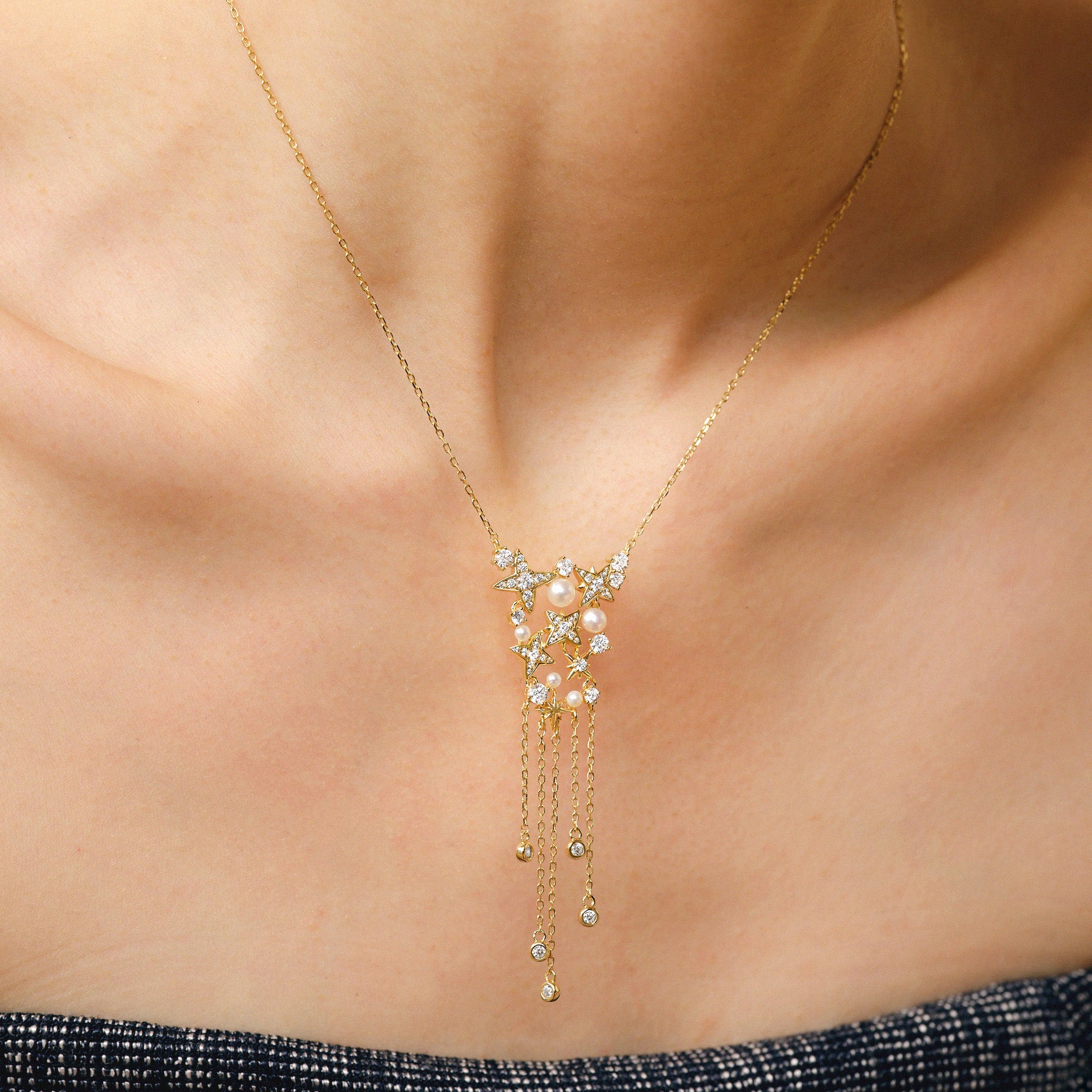 Celestial Star Fringe Necklace