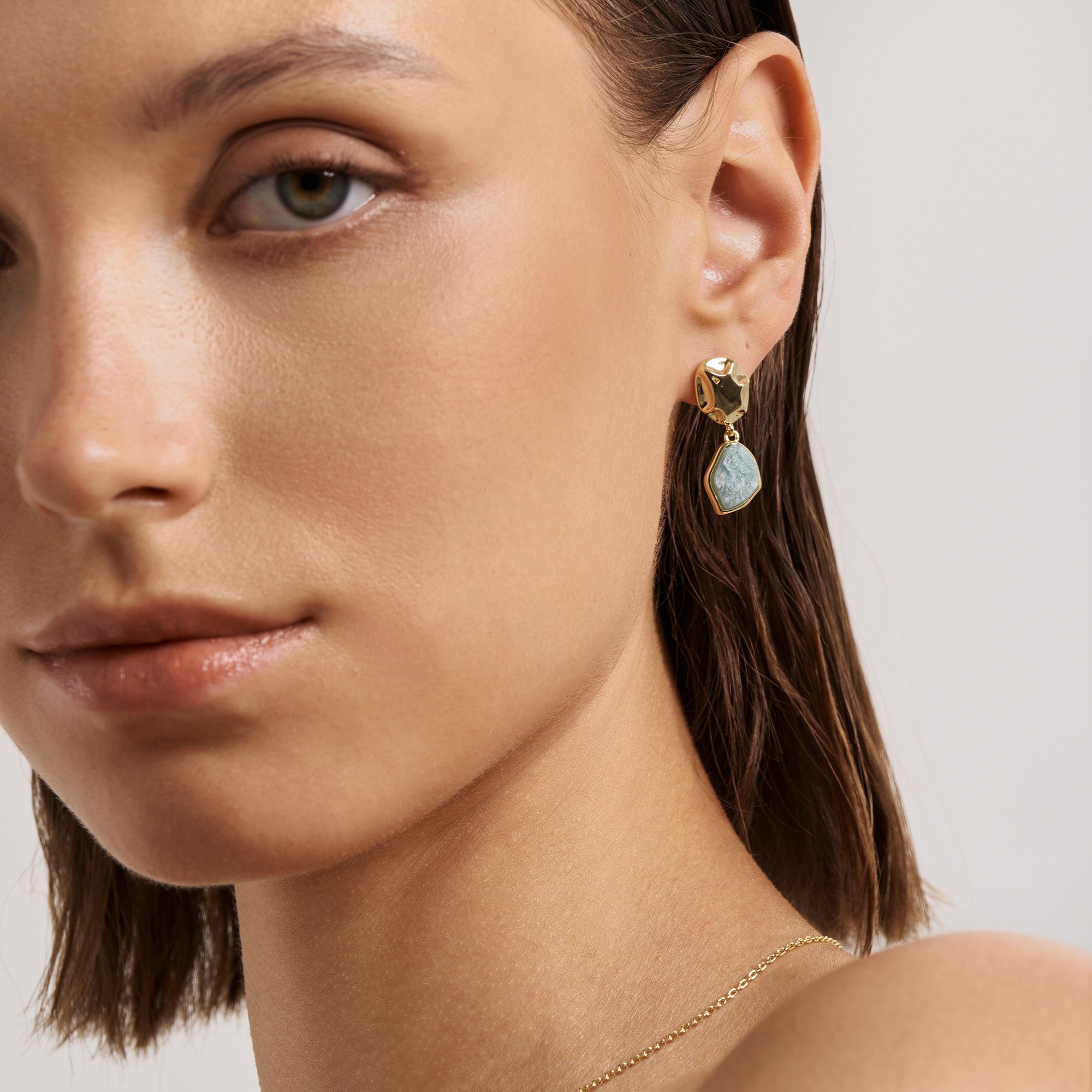 Raw Aquamarine Earrings