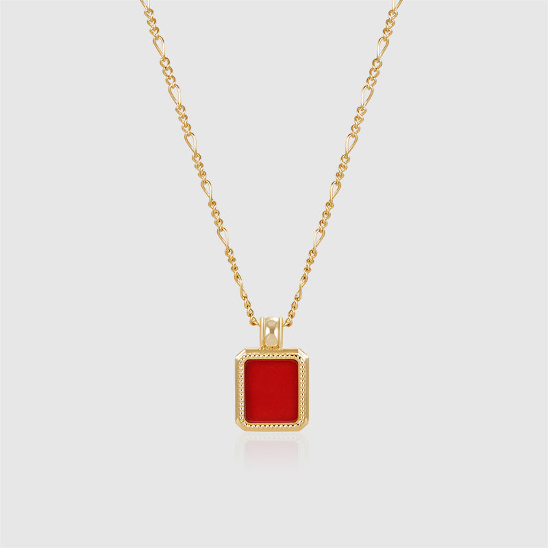 Oil Frame Gemstone Necklace