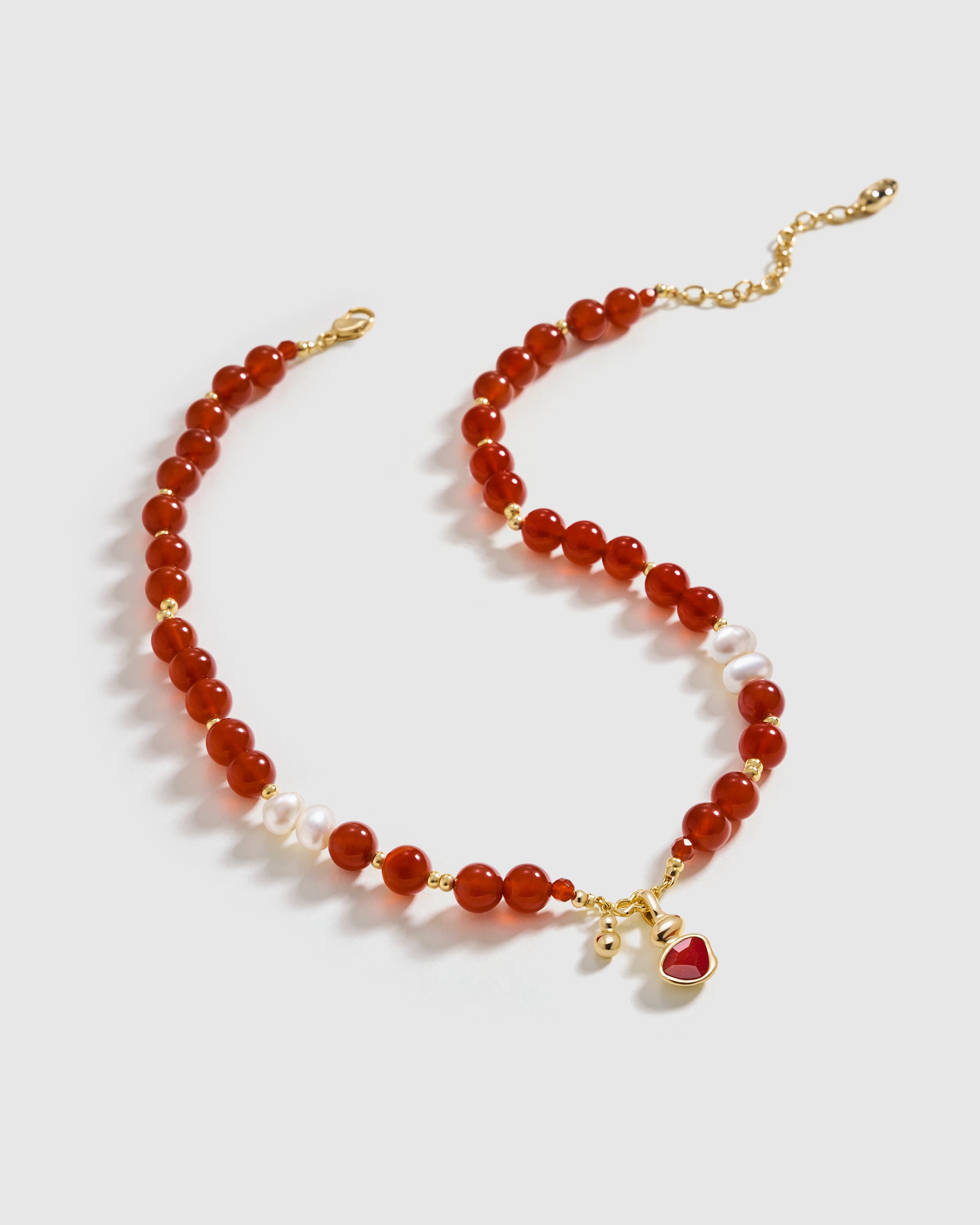 Wulu Red Agate Beaded Necklace