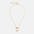 Lucky Clover Pearl Charm Necklace