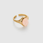Raw Rose Quartz Open Ring