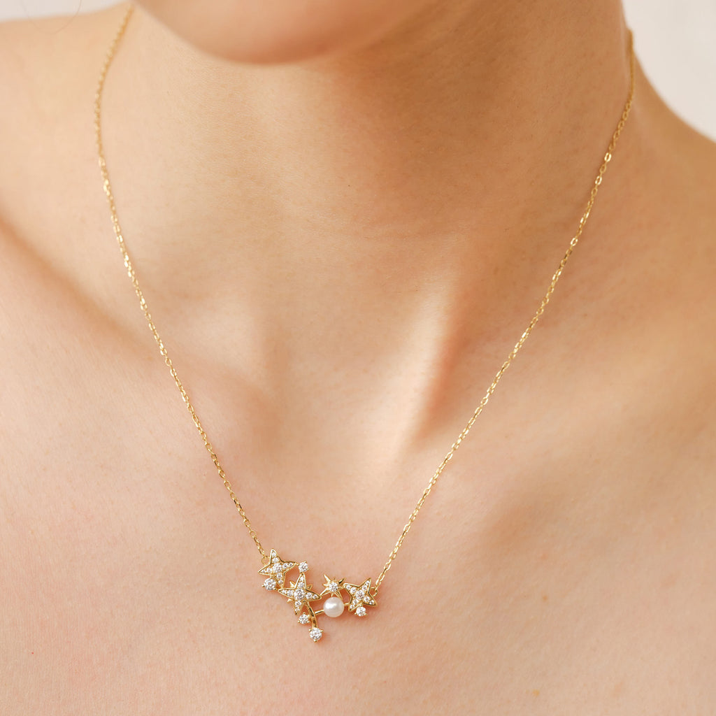 Celestial Triple Star Necklacec