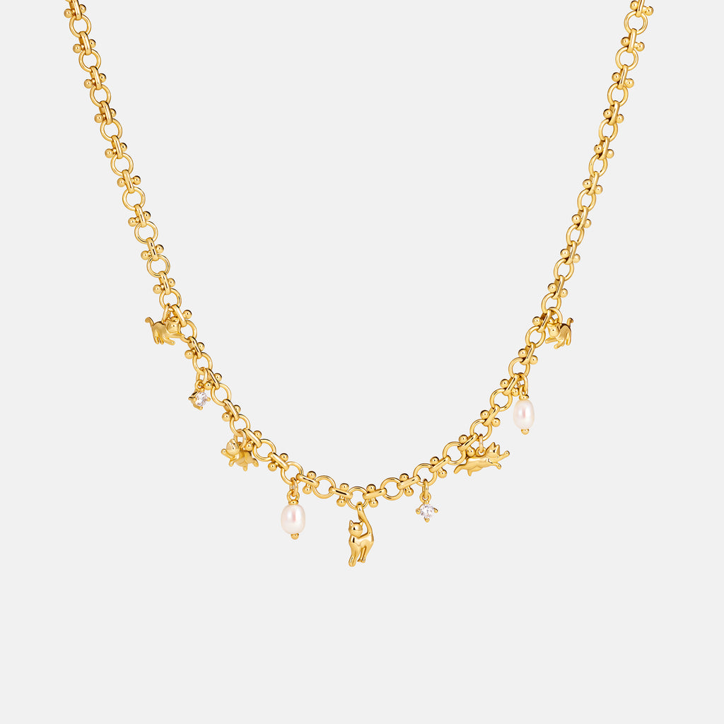 Cat Charm Chain Necklace