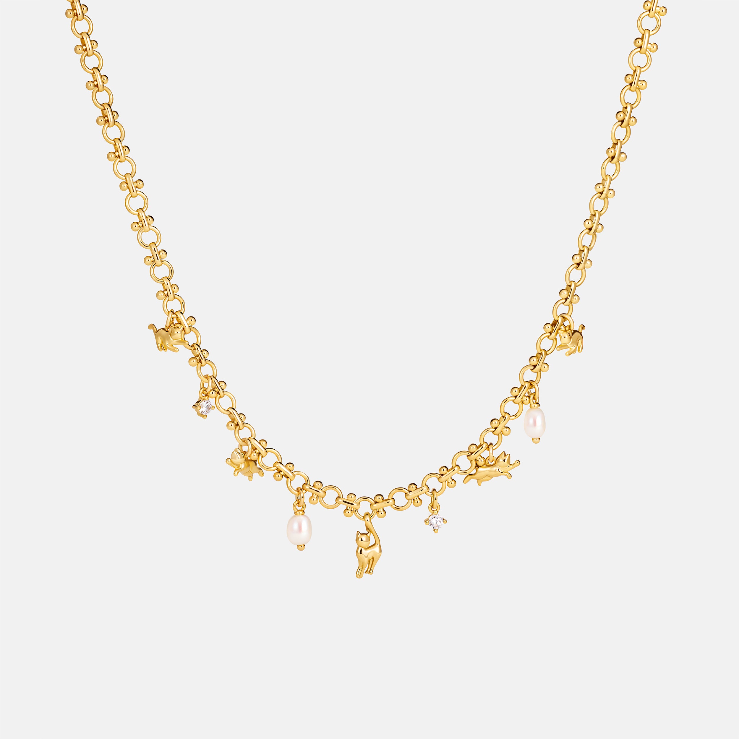 Cat Charm Chain Necklace