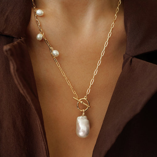 Breaking Dawn Baroque Pearl Necklace