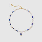 Raw Lapis Lazuli Pearl Necklace