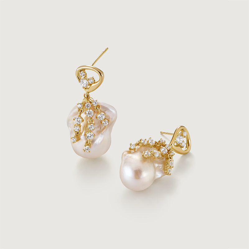 Drift Sand Baroque Pearl Earrings