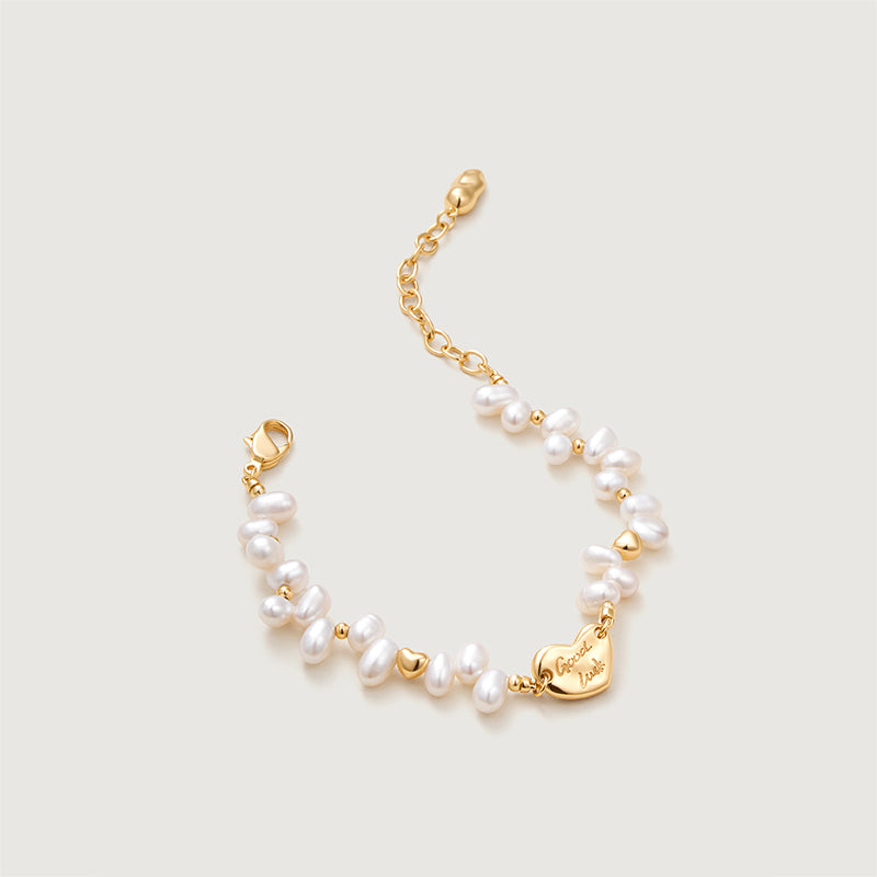 Lucky Heart Pearl Bracelet