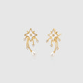 Radiant Star Pearl Drop Earrings