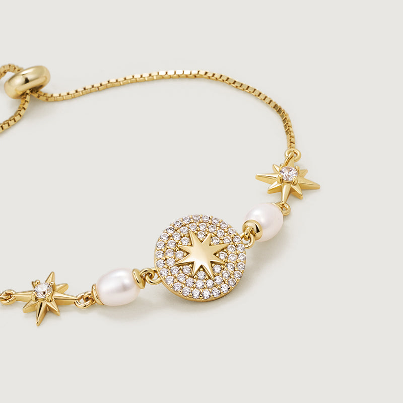 Celestial Star Pearl Adjustable Bracelet