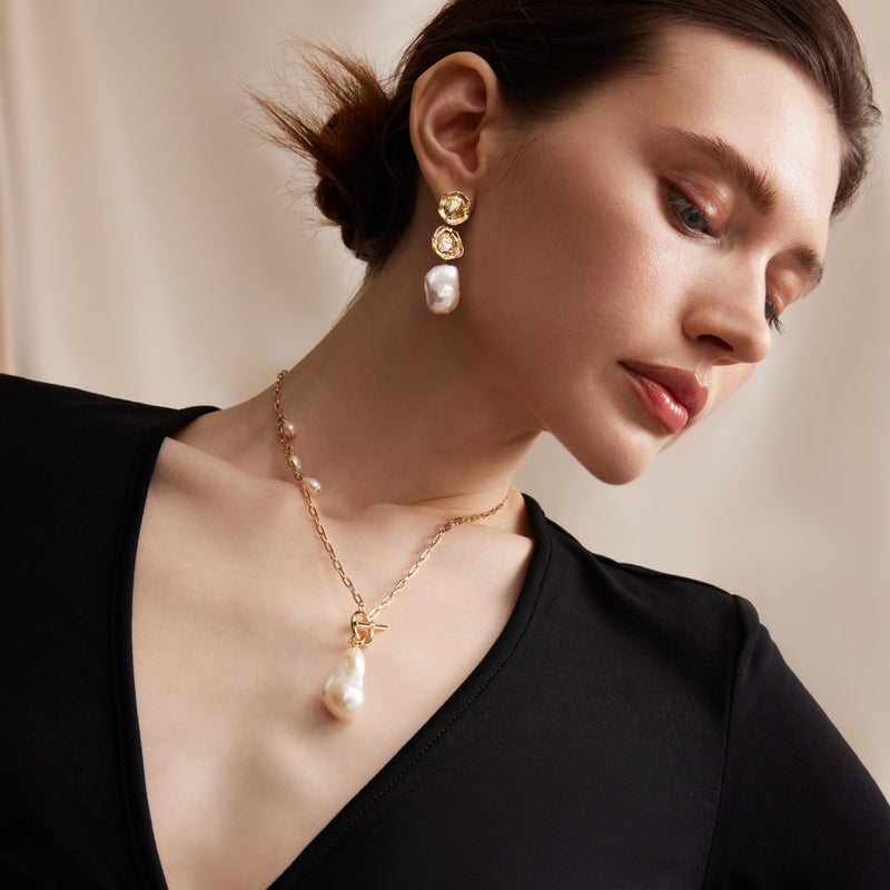 Breaking Dawn Baroque Pearl Necklace