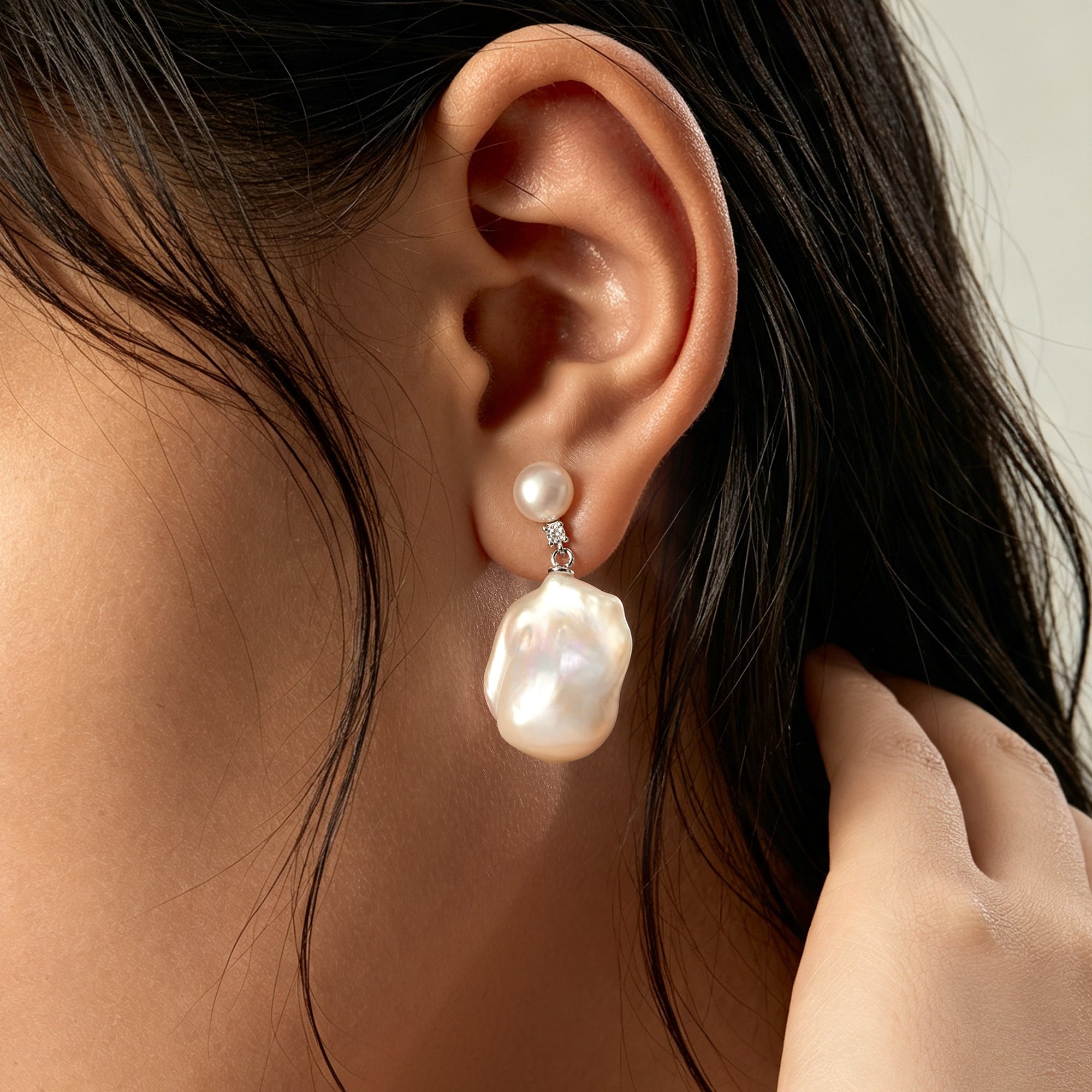 Lotus Baroque Pearl Earrings