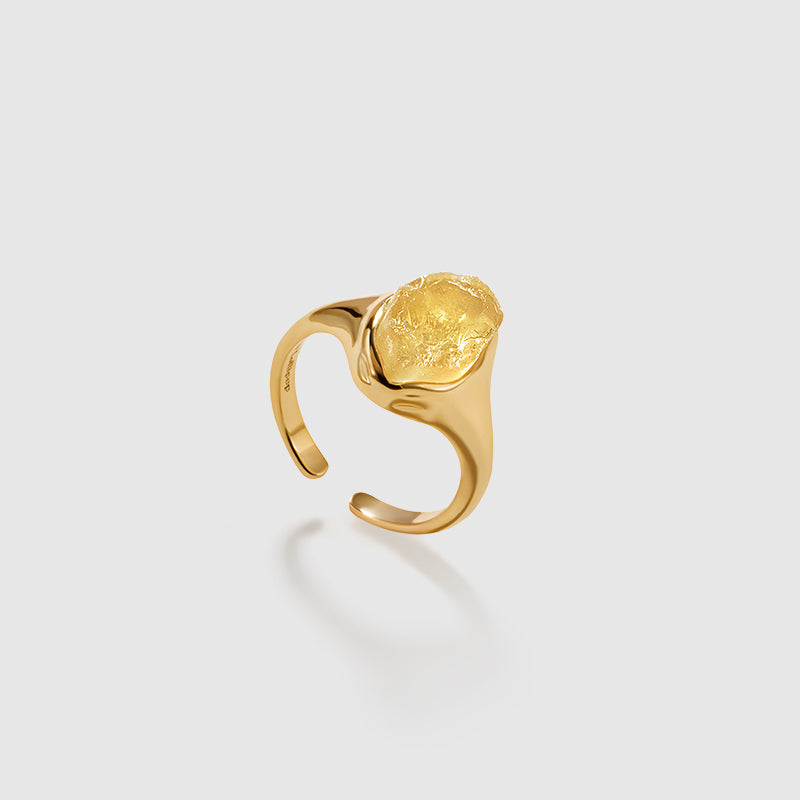 Raw Citrine Open Ring