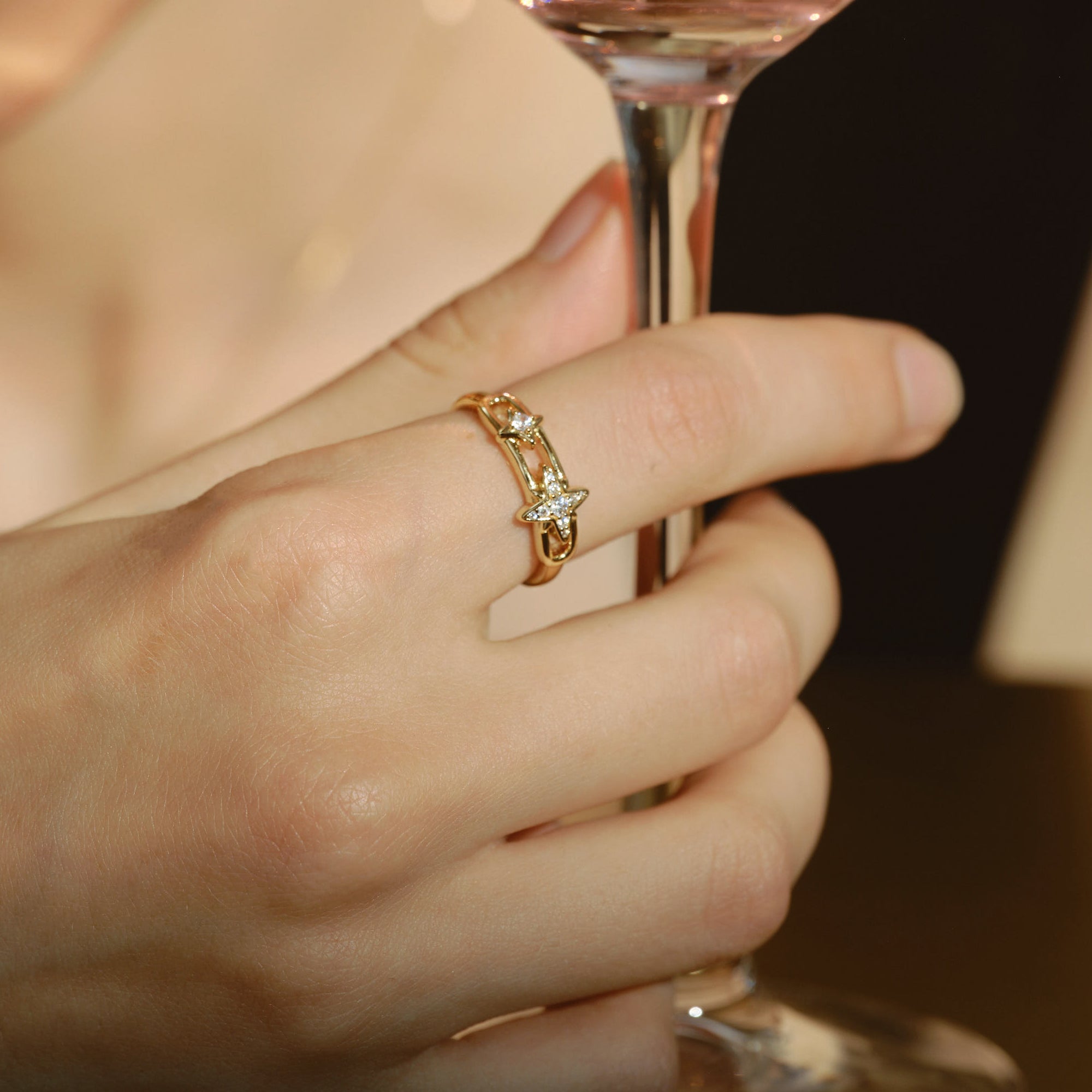 Celestial Star Paperclip Ring