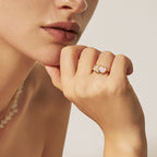 Blush Heart Rose Quartz Open Ring