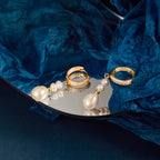 Gold Hoop Pearl Earrings