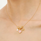 Blush Heart Pearl Charm Necklace