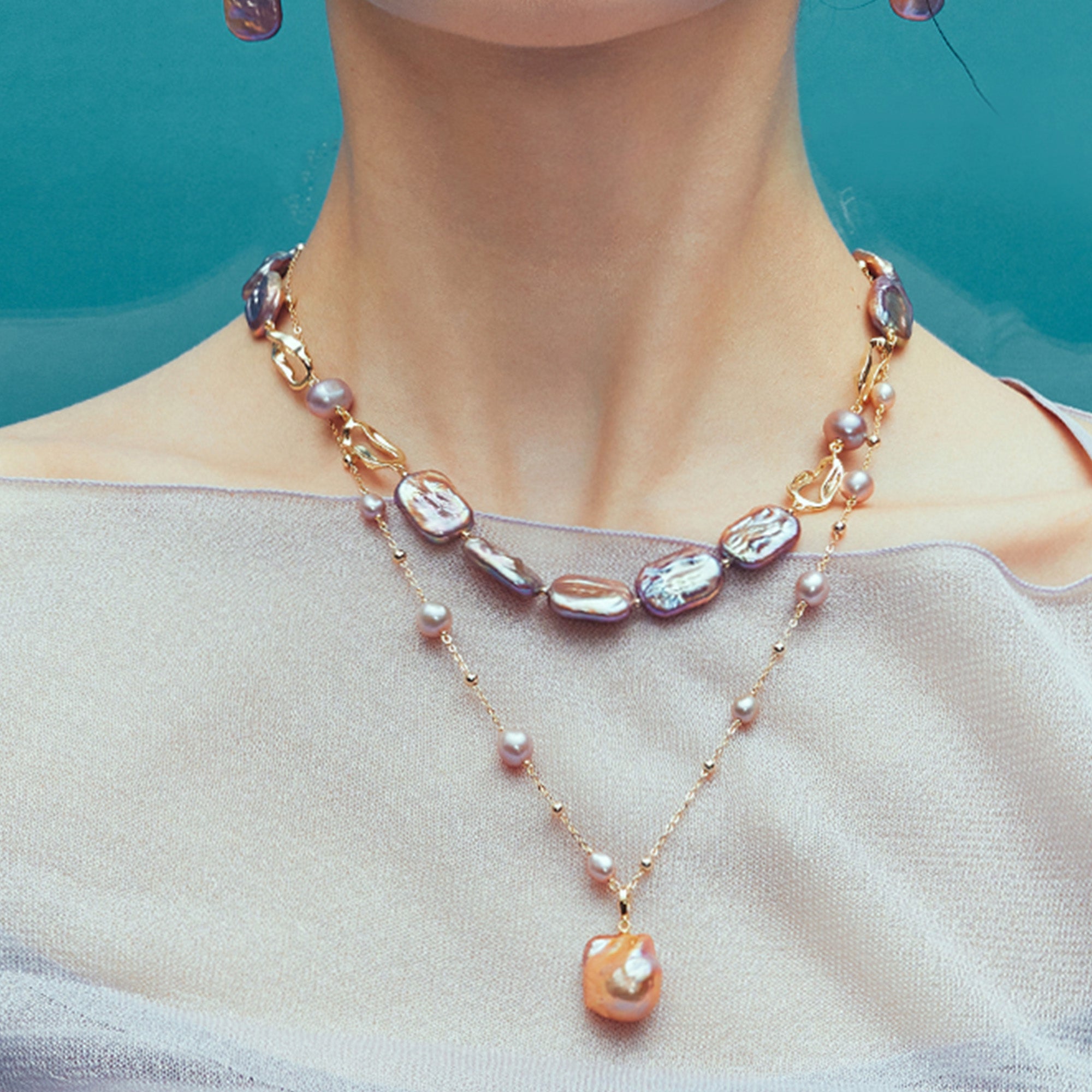 Sea Treasure Baroque Pearl Collar Necklace