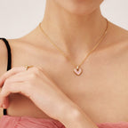 Blush Heart Rose Quartz Necklace