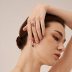 Raw Amethyst Open Ring