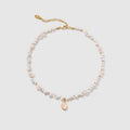 Raw Rose Quartz Pearl Necklace