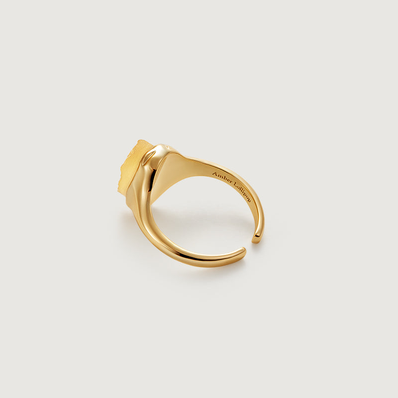 Raw Citrine Open Ring