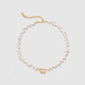 Blush Heart Rose Quartz Pearl Necklace