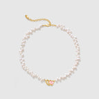 Blush Heart Rose Quartz Pearl Necklace