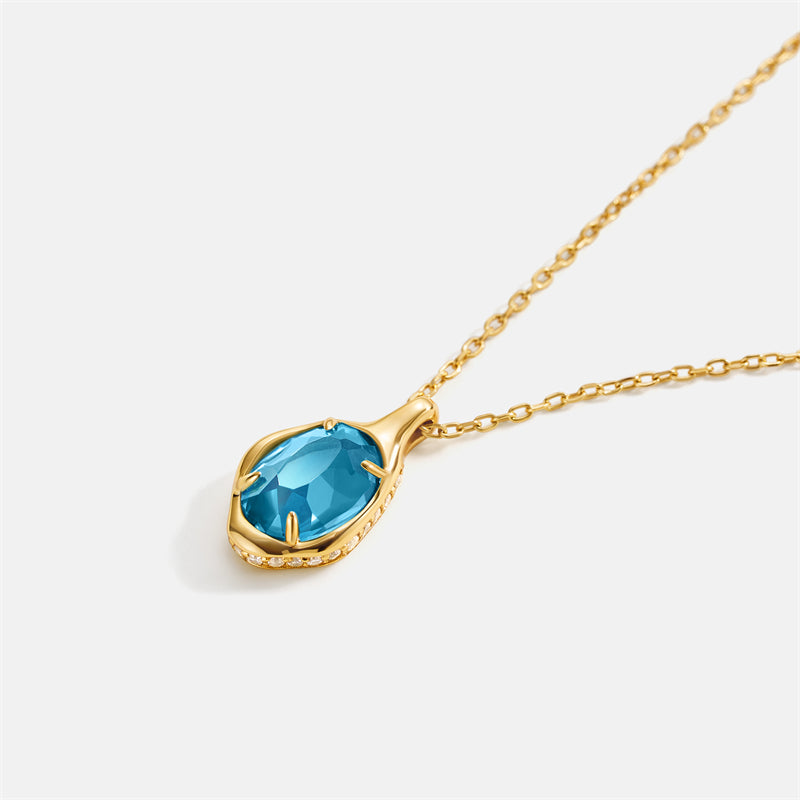Blue Topaz Pendant Necklace