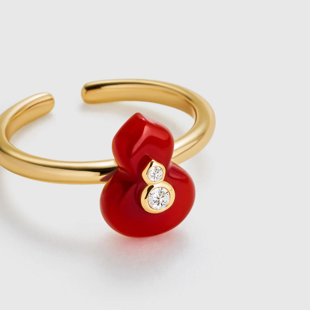 Wulu Red Agate Open Ring