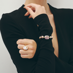 White Baroque Pearl Bee Open Ring