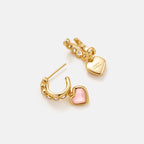 Blush Heart Rose Quartz Drop Earrings