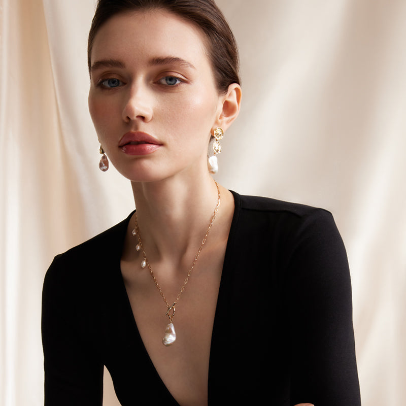 Breaking Dawn Baroque Pearl Necklace