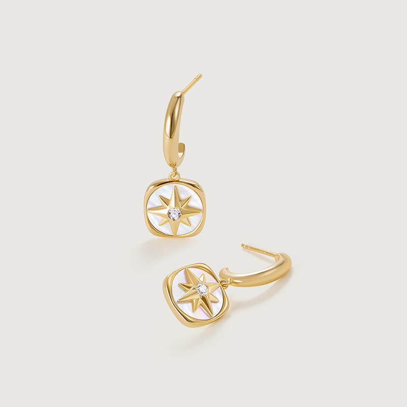 Radiant Star Hoop Earrings