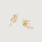 Radiant Star Pearl Drop Earrings