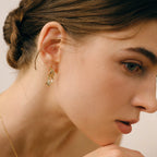 Celestial Crescent Pearl Earrings