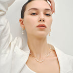Gold Hoop Pearl Earrings