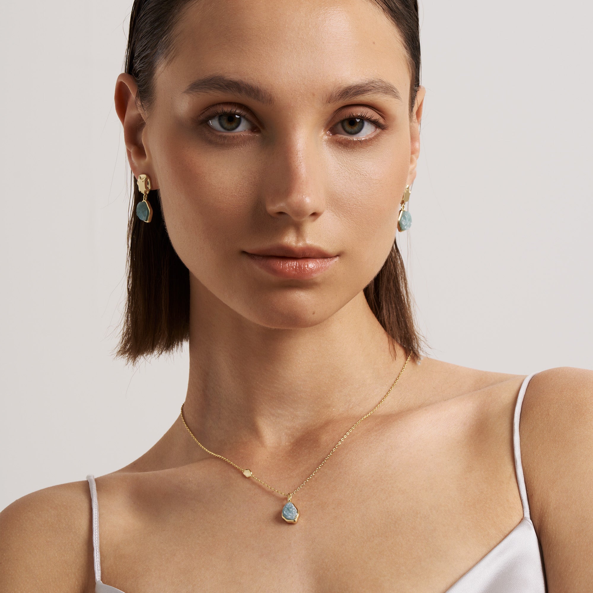 Raw Aquamarine Earrings