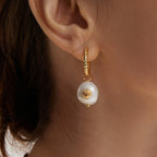 Love Baroque Pearl Hoop Earring