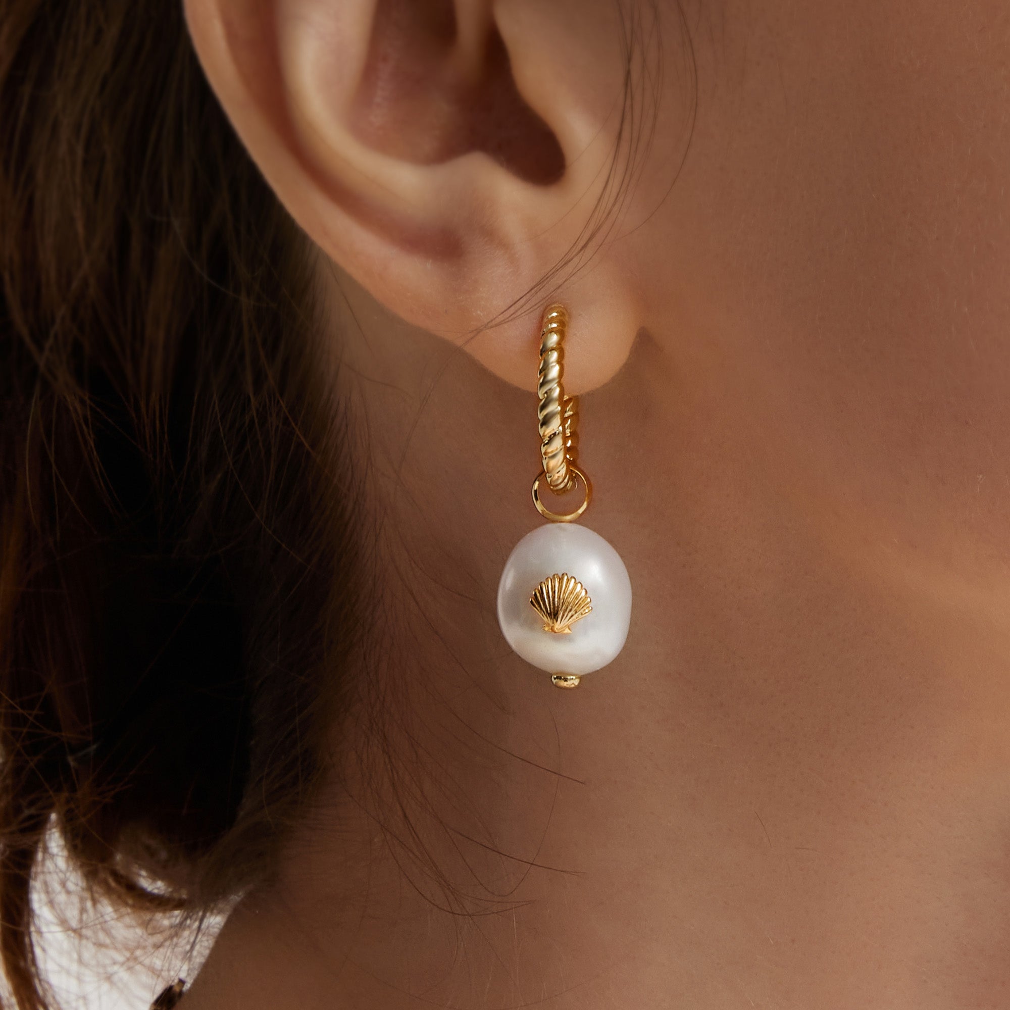 Love Baroque Pearl Hoop Earring
