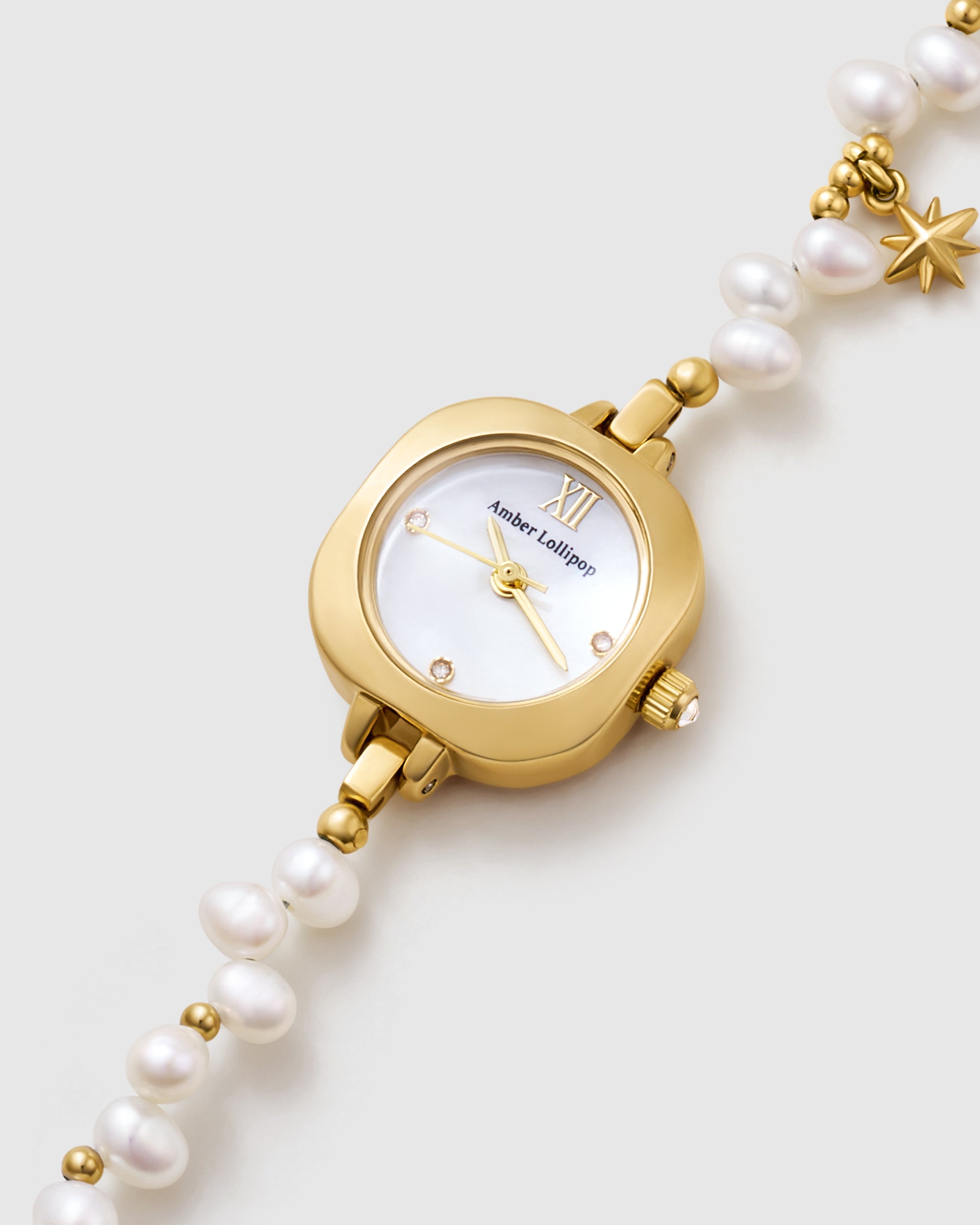 Golden Hour Irregular Pearl Watch