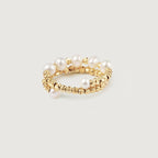 Gold Hoop Pearl Ring