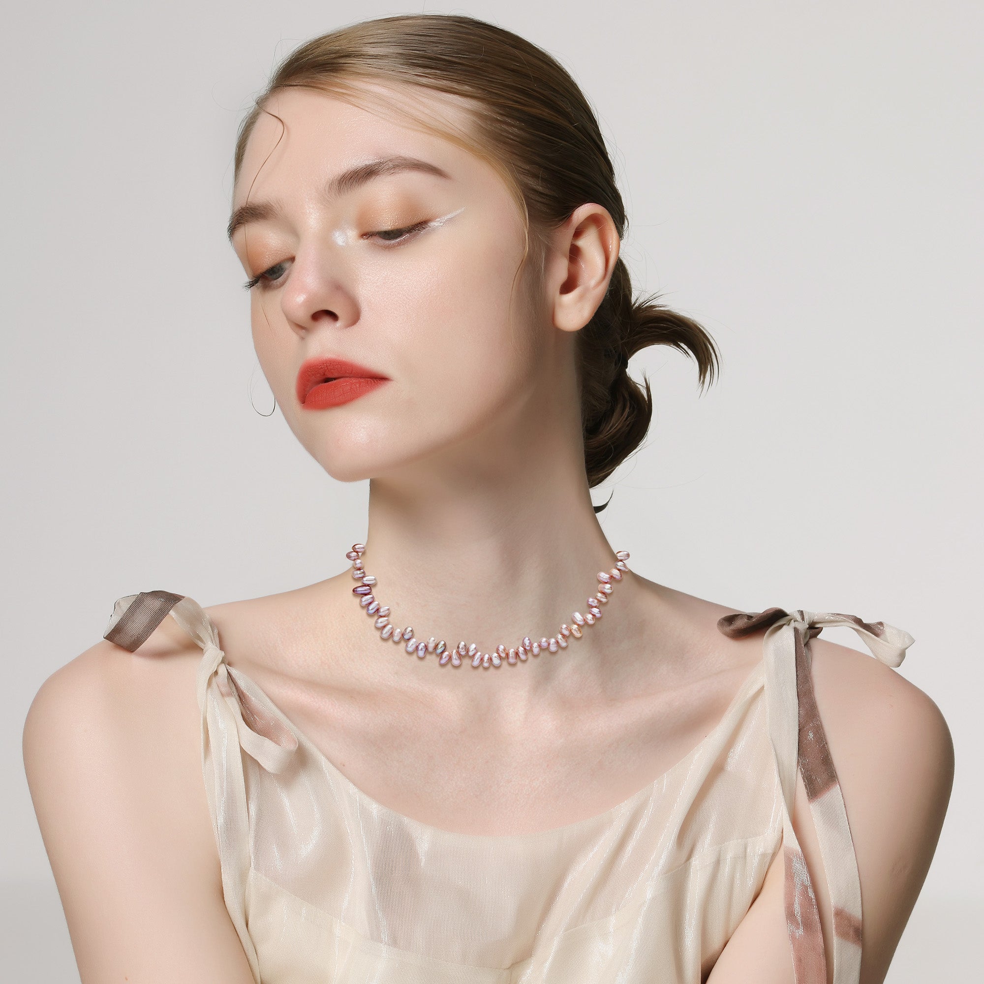 Irregular Choker Purple Pearl Necklace