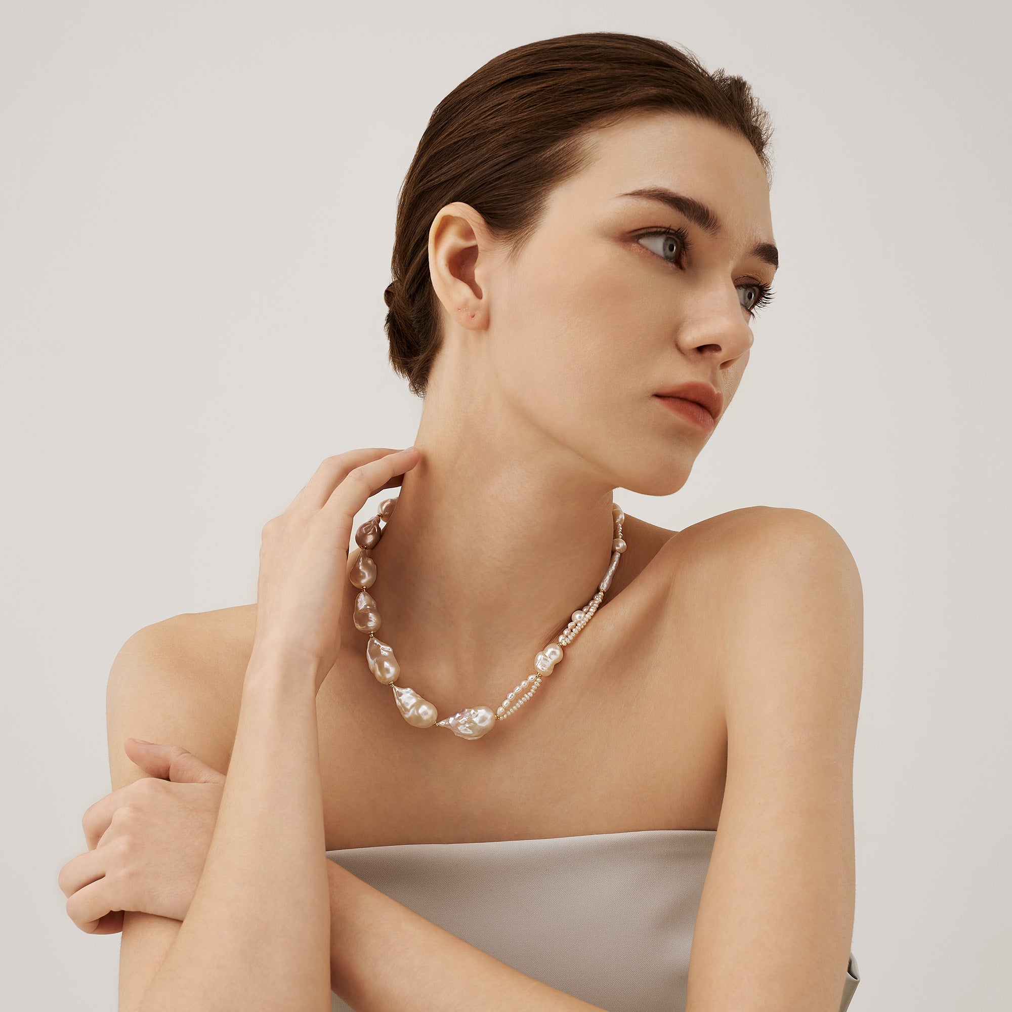 Sea Foam Baroque Pearl Necklace