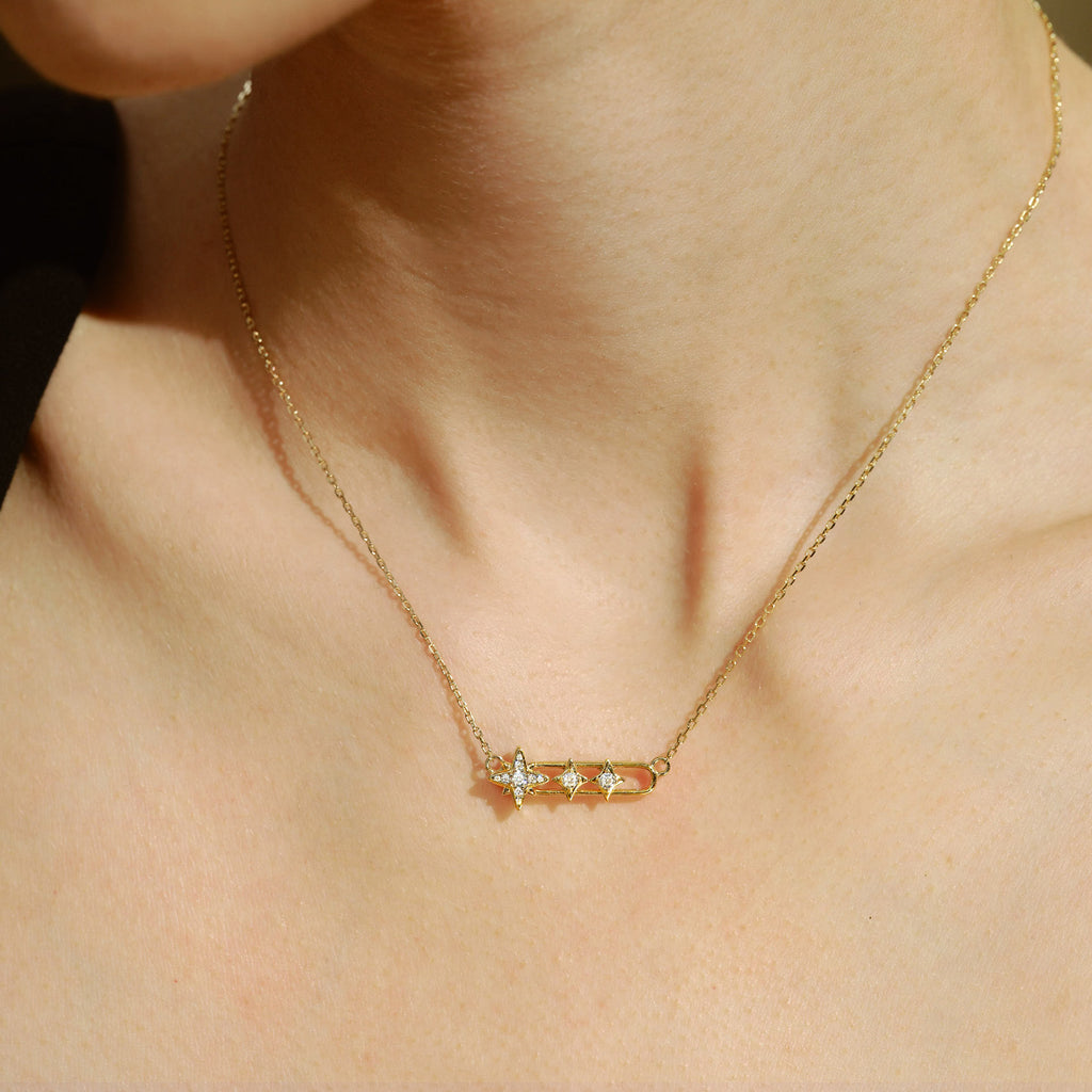 Celestial Star Paperclip Necklace