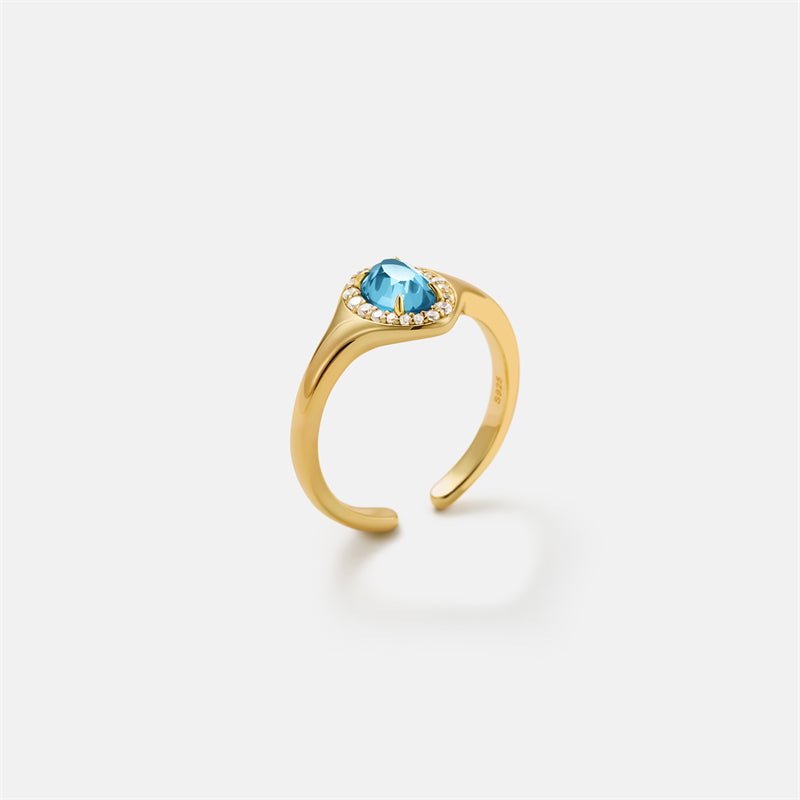 Blue Topaz Open Ring