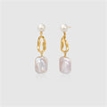 White Baroque Pearl Earring